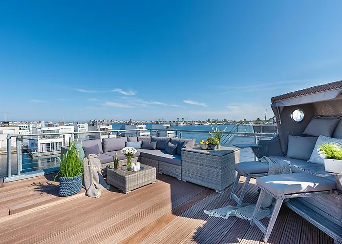 Harbour View Marina: Dachterrasse, Meerblick, Sauna, Bootsanleger * Olpenitz