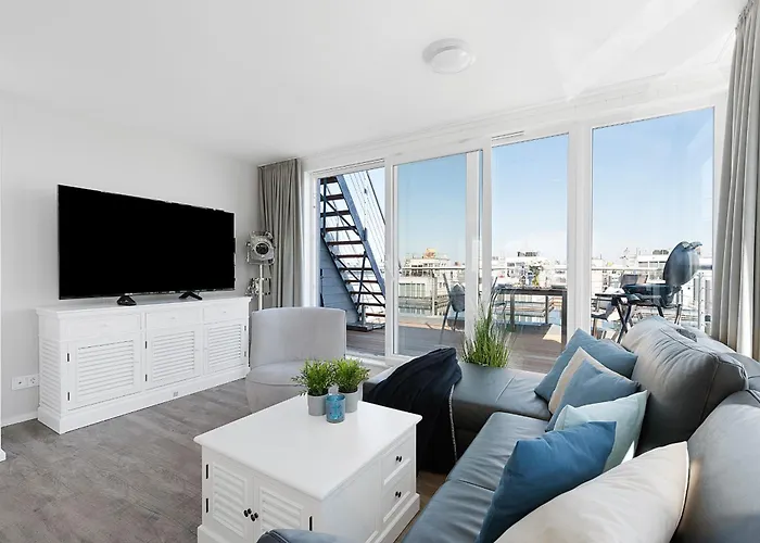 Semesterbostad Harbour View Marina: Dachterrasse, Meerblick, Sauna, Bootsanleger